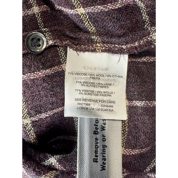 Madewell Wool Blend Purple Metallic Ruffle Front Top Size S EUC!!! - Picture 5 of 5